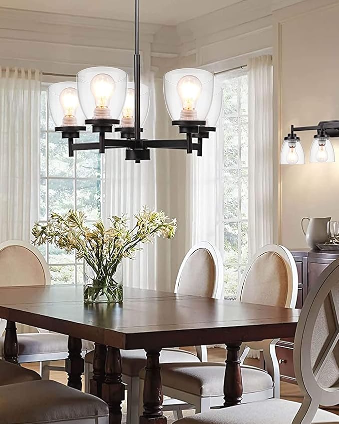 Eidonta 4 Pack Clear Glass Shade Replacements, Bell Shaped Glass Shade Covers - Image 5