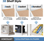HOMEDANT 5 Tier Laminated White Boltless Metal Shelving Unit Adjustable Garage - Image 4