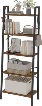 Hzuaneri Ladder Shelf, Bookshelf Bookcase, Freestanding Corner Storage Shelve - Image 8
