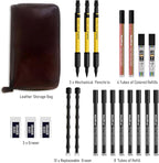 Nicpro 21PCS 1.3 mm Mechanical Pencil Set in Leather Bag - Image 7