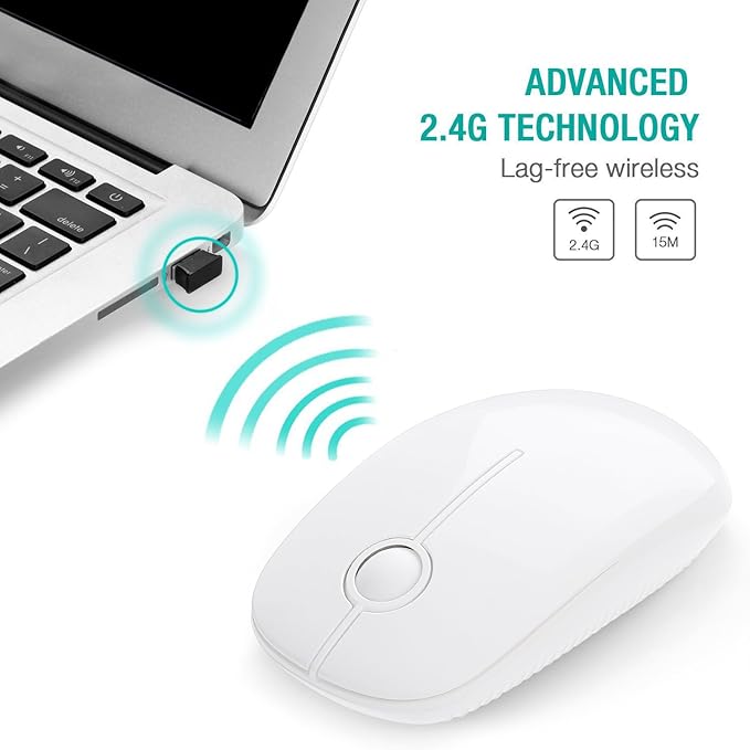 VssoPlor Wireless Mouse, 2.4G Slim Portable Computer Laptop Mouse - Image 4