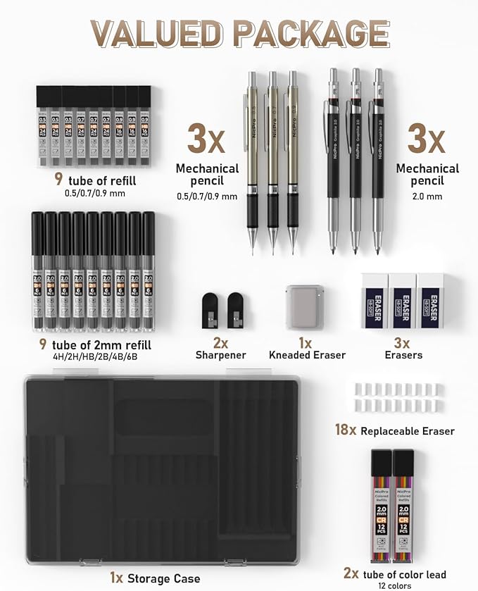 Nicpro 35PCS Art Mechanical Pencil Set - Image 6