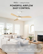 vonluce wood ceiling fan with lights 42 inch shown in use