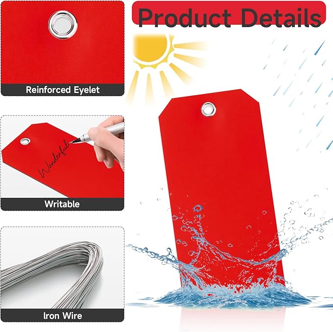 500 Plastic Shipping Tags with Wire - Image 3