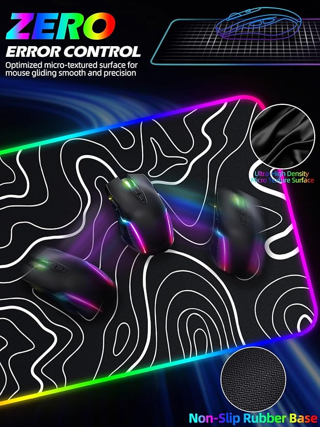 XXL Mouse Pad with Phone Holder, RGB Desk Mat with 15W Fast Charging, LED Large - Image 5