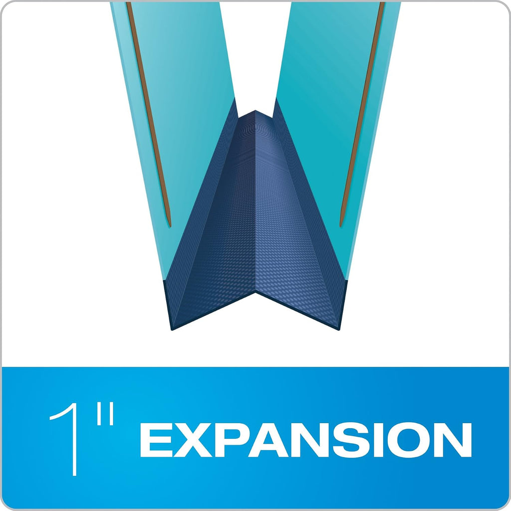Pendaflex Globe Weis Pressboard Fastener Folders, Letter Size, Light Blue, 1" Expansion, 1/3 Cut, 25/BX (615F21-3BLU)