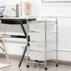 Giantex Rolling Cart with Drawers, Craft Organizer with Wheels, 4 Drawer - Image 2