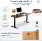 Standing Desk with Keyboard Tray – Walnut Solid Wood Desk, Natural Live Edge - Image 6