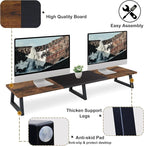 TEAMIX 42 inch Large Dual Monitor Riser, Extra Long Monitor Stand Riser Wide TV - Image 4