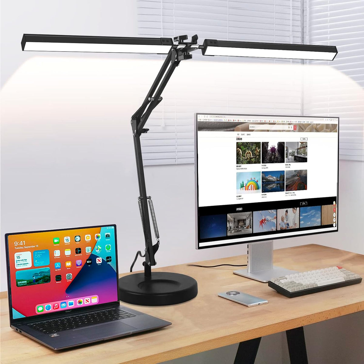 2-in-1 LED Desk Lamp, 24W Brightestwith Table Lamp