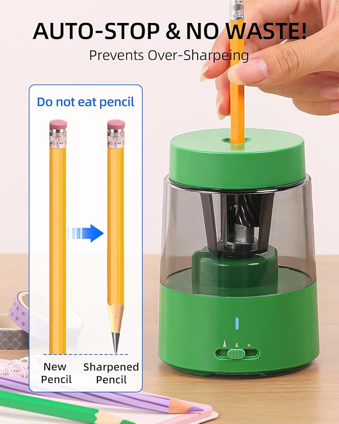 ZMOL Electric Rechargeable Pencil Sharpener, Automatic Pencil Sharpeners Kids - Image 4