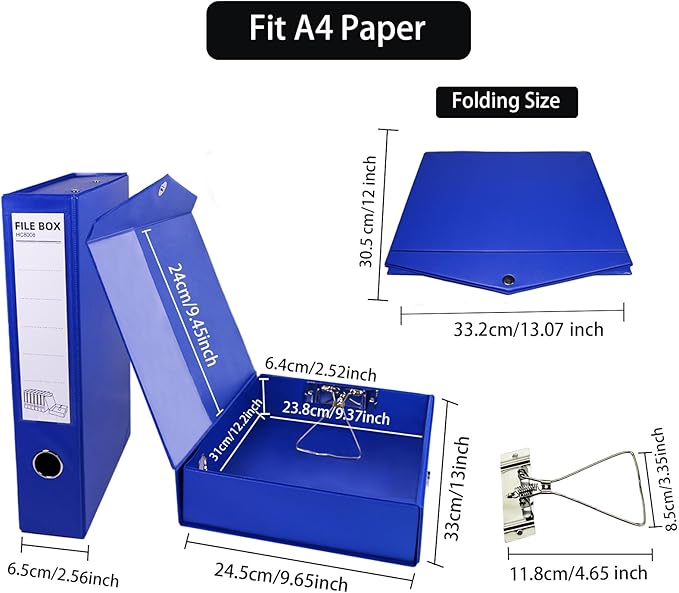 URbantin 6 Pack Foldable Plastic Box Files A4 - Image 3