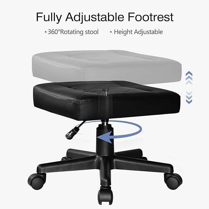 VECELO Under Desk Footrest, PU Ergonomic Foot Rest - Image 4