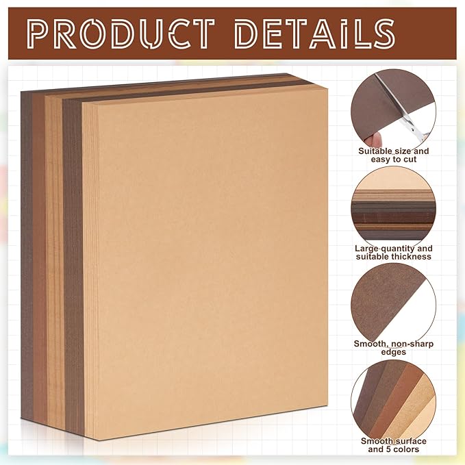 Sinmoe 200 Sheets 5 Shades Cardstock Paper 8.5 x 11 Inches 180gsm Solid Core - Image 4