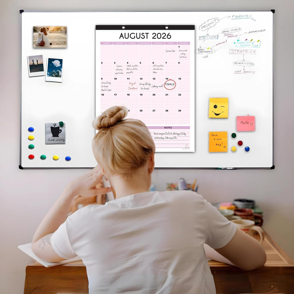 Fridge Calendar 2026-2027 for Refrigerator by StriveZen, 12x16 Inches, Large, Monthly, Magnetic, Vertical, July 26 - December 27, Academic, Space for Notes, To Do
