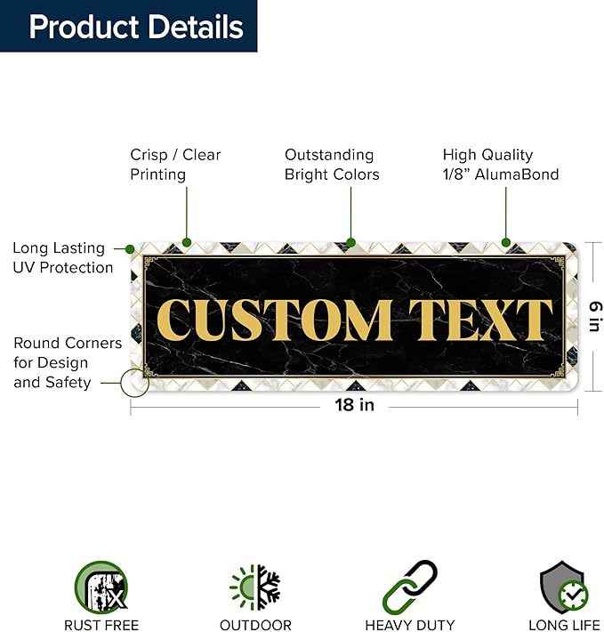 Custom Sign, Custom Street Sign, 11 Font Colors, 13 Font Styles, 4 Hole Options - Image 6