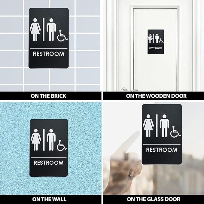USA Made - Men's and Women's Restroom Signs ADA-Compliant Bathroom Door Signs - Image 4