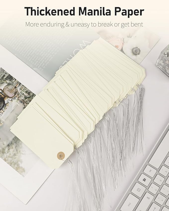 Uniclife 100 Pcs Manila Tags Blank Shipping Tag - Image 3