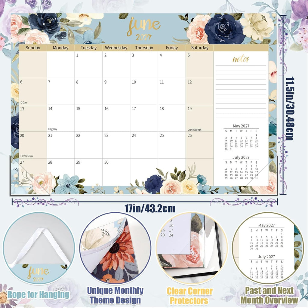 Guasslee Desk Calendar 2026-2027, 19 Month Jun 2026-Dec 2027, 17" X 11.5" | Academic Wall Calendar With To-Do List, Notes Section For School Year Office Home Teacher Planning