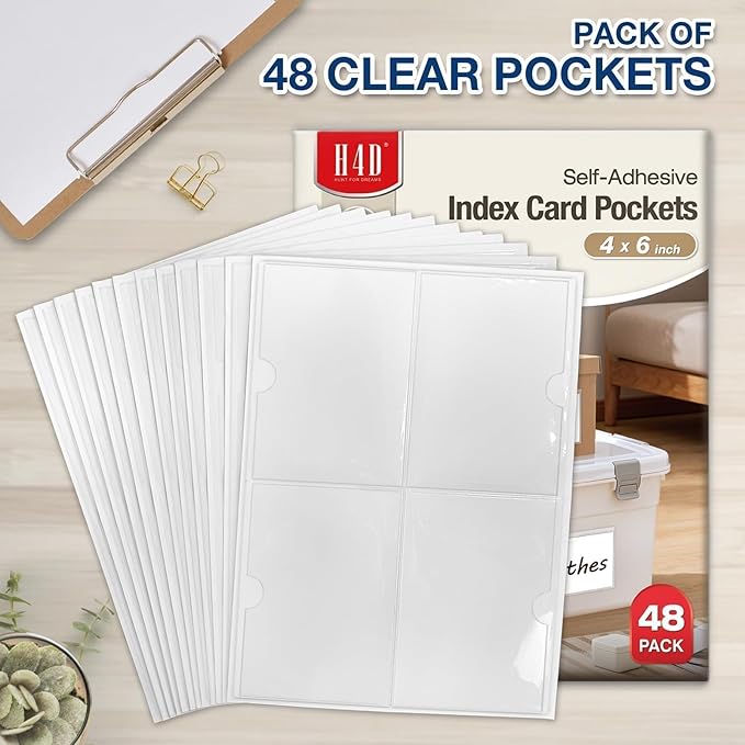 H4D 48 Pack Labels for Storage Bins, Tote Label Pockets for Organizing Storage - Image 2