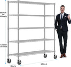 Homdox 5 Tier Heavy Duty Metal Wire Shelving - Image 3