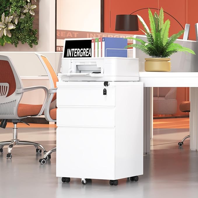 INTERGREAT 3 Drawer Mobile File Cabinet - Image 2