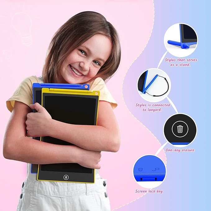 TECJOE 2 Pack LCD Writing Tablet, 10 Inch Colorful Doodle Board Drawing Tablet - Image 2
