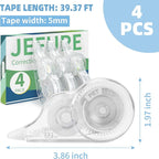 JEFURE 4 Pcs Correction Tape, 39.4 Ft White Wrong Out Tear-Resistant Bulk - Image 2