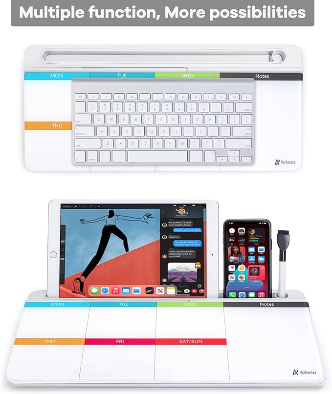 Varhomax Glass Weekly Dry Erase Desk White Board, Desktop to Do List Planner - Image 8