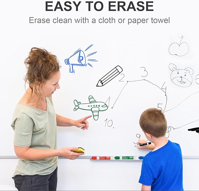 SUQJOY Dry Erase Markers, Chisel Tip Whiteboard Markers, Low Odor Dry Erase - Image 5