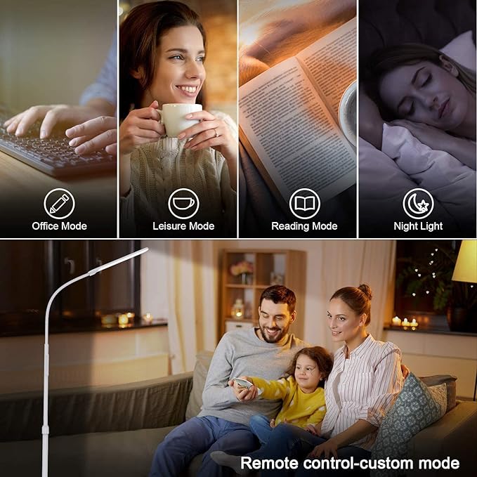 NXONE Led Floor Lamp, Modern Reading Adjustable Standing Height 4 Colors and - Image 5