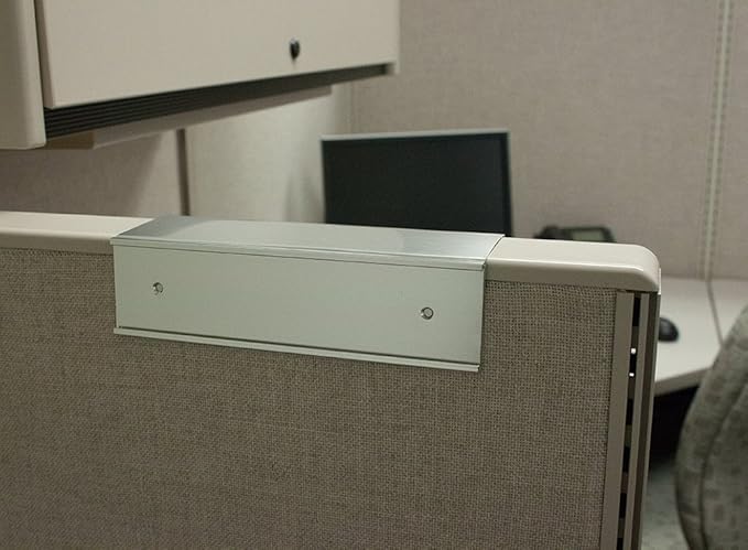 Quality Aluminum, Changeable Cubicle Nameplate Holder, Satin Silver Base - Image 8