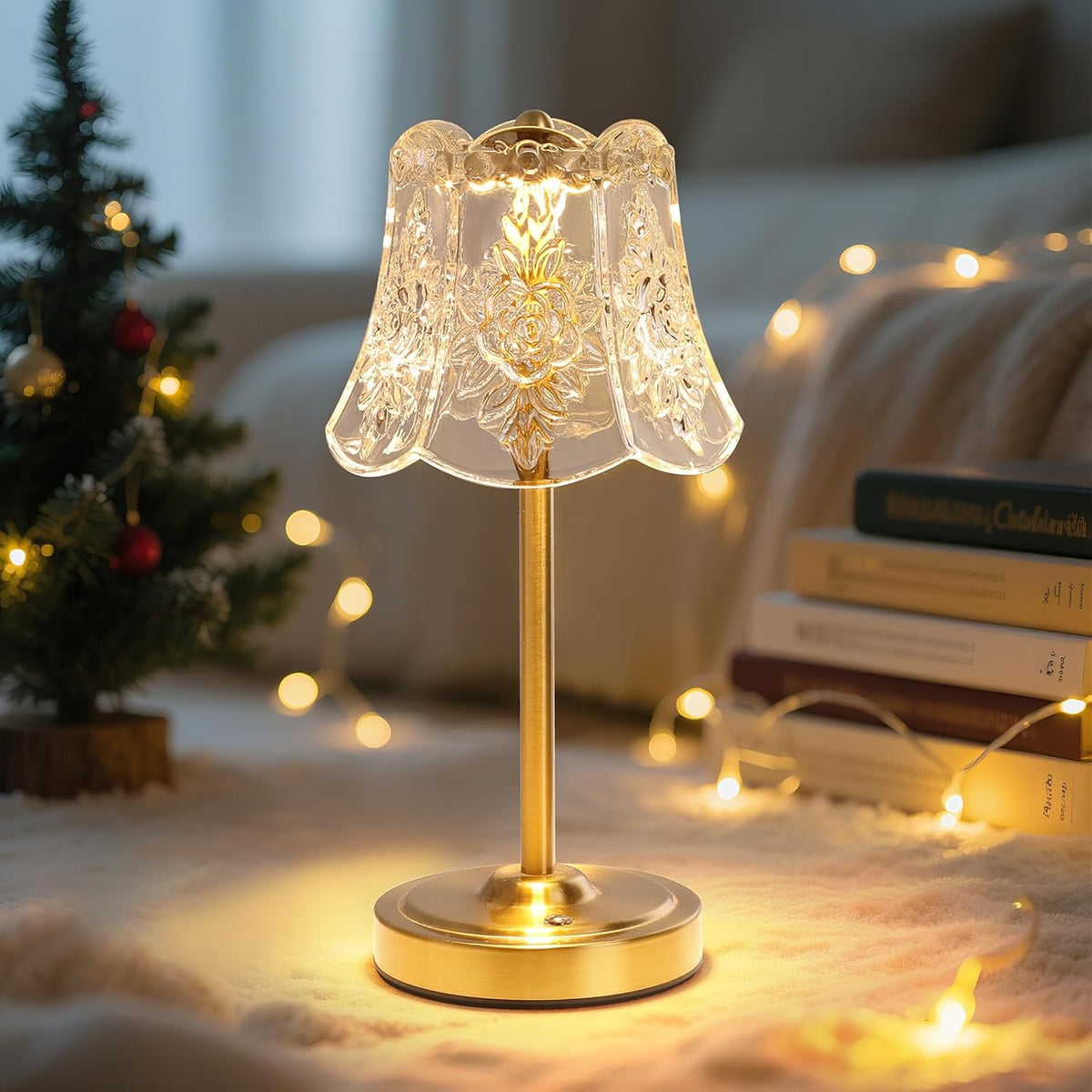 Shenmoyl Cordless Touch Table Lamp with 5200mAh Battery - 3 Adjustable Color ...
