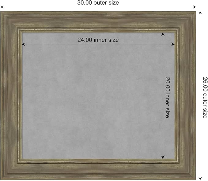 Amanti Art Grey Framed Magnetic Board 26x30 Medium Vision Board - Image 4