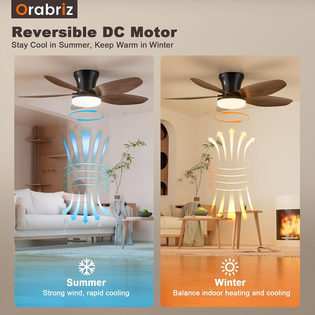 35 in small low profile ceiling fan light showing dimensions