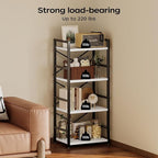 Homeiju 4 Tier Small White Metal Bookcase - Image 5