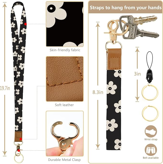 bolimoss Cute Floral Lanyard Wallet and ID Badge Holder - Image 3