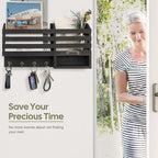 FifthQuarter Key Holder for Wall: Easy Mounted Key Rack and Mail Organizer - Image 5