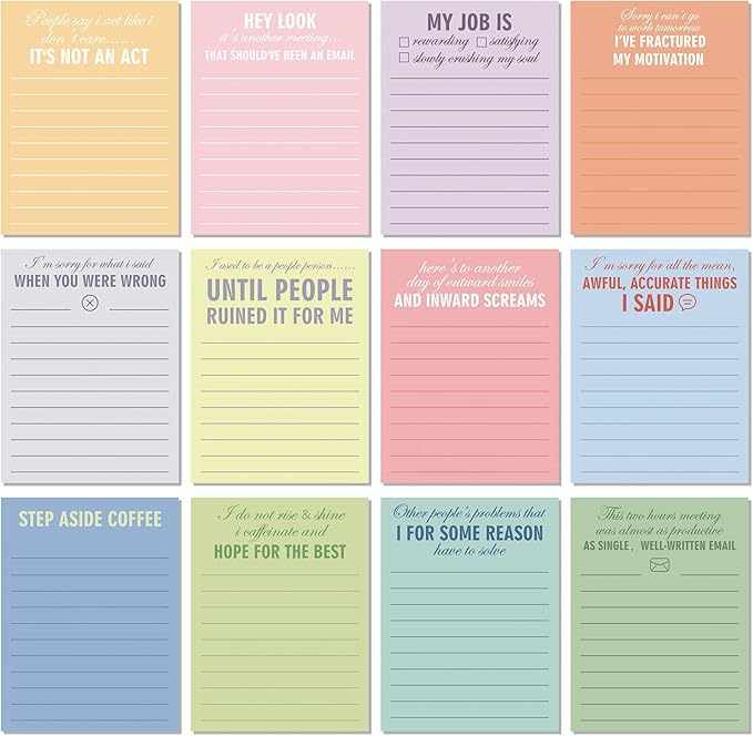 Funny Notepads with Sayings Sticky Funny Office Supplies to Do List Sarcastic by Pajean
