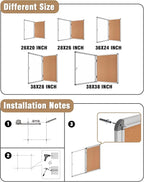 Mifuro 28"x26" Enclosed Bulletin Board, Lockable Weather-Resistant Aluminum - Image 4