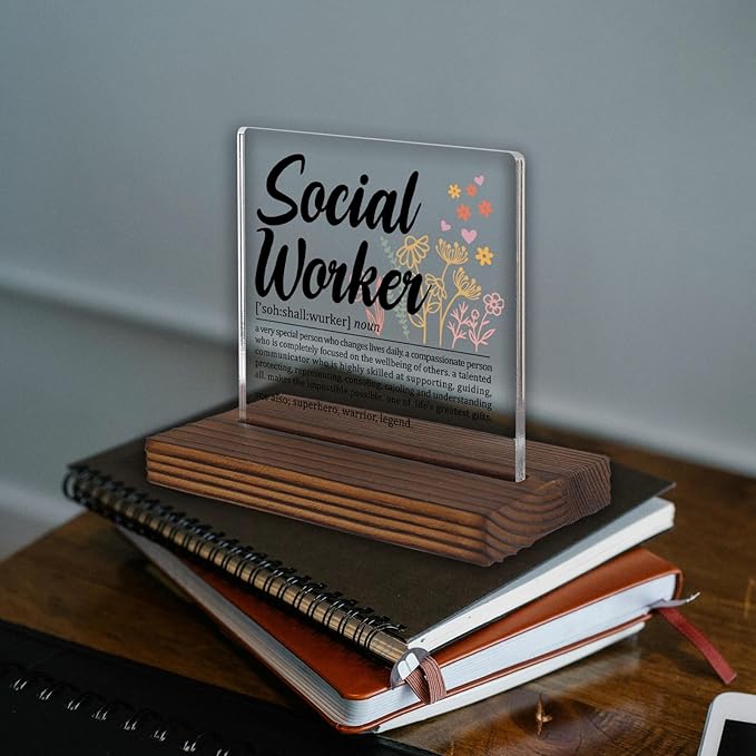 Social Worker Gifts, Thank You Desk Sign - Image 2