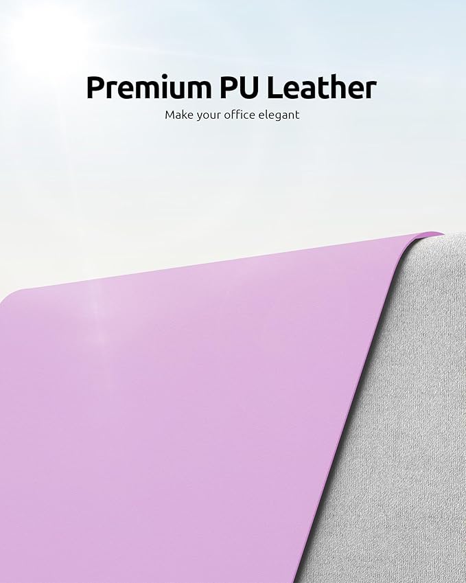 YSAGi Leather Desk Protector, Office Mat, Large Mouse Mat, Non-Slip PU Leather - Image 2