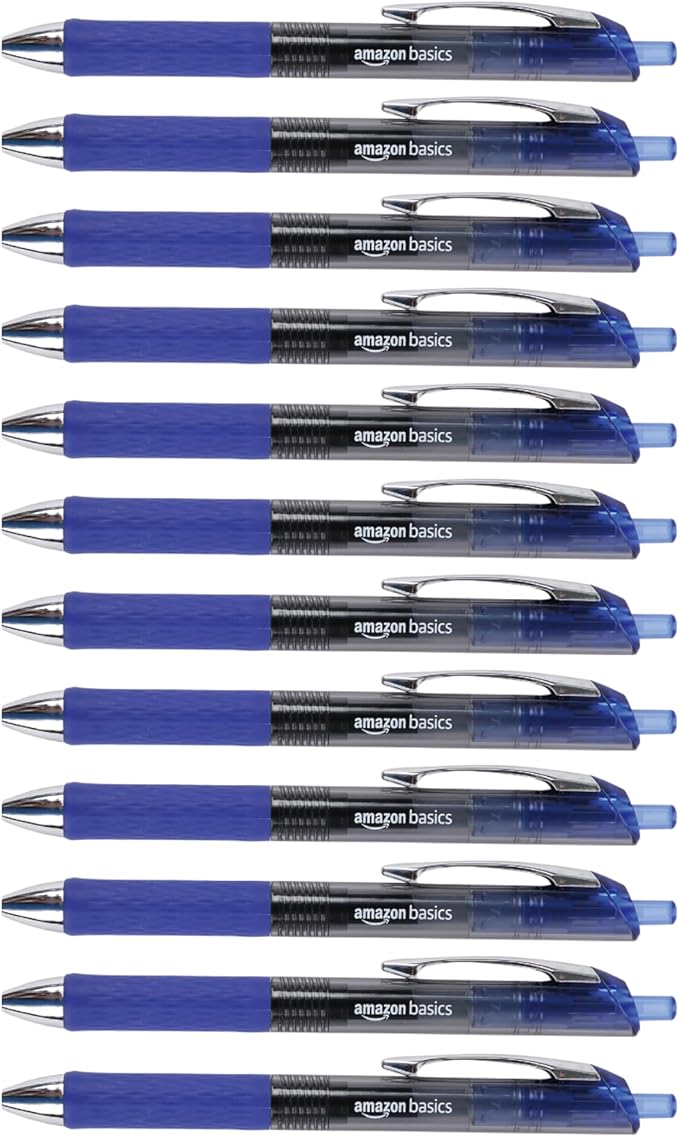 Amazon Basics Gel Pens Fine Point Smooth Writing Pens, Retractable, 12 Pack by AmazonBasics
