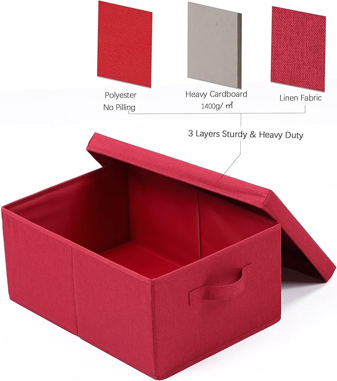 HOONEX Storage Bins with Lids for Organizing, Storage Boxes with 2 Carrying - Image 6