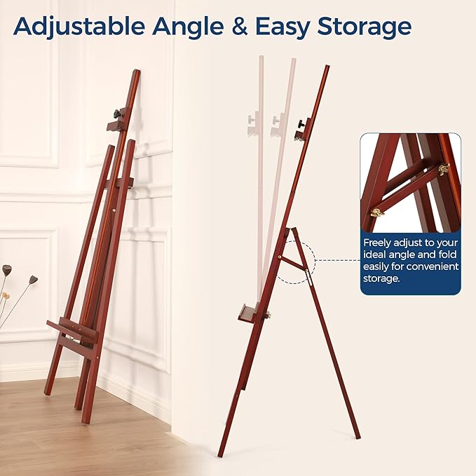 VISWIN Wooden Art Easel for Painting, Adjustable & Foldable Beech Wood Display - Image 3