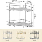 Seoneiro 2 Tier Corner Bathroom Counter Organizer, Cosmetic Skincare Organizer - Image 2