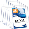DECOHOBO 12 Pack Acrylic Sign Holder 8.5 x 11, L-Shape Acrylic Stands