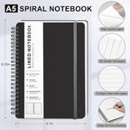 ABERLLS Black Lined Spiral Journal Notebook - Image 2