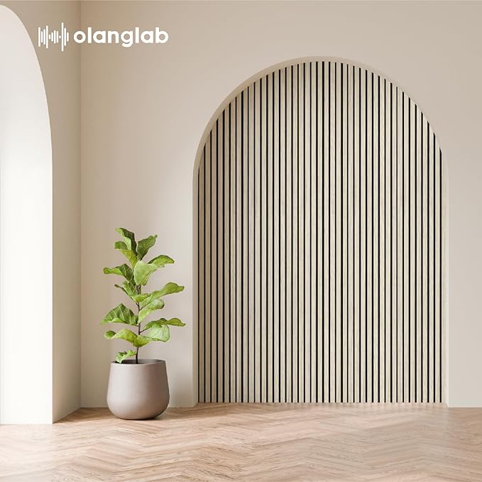Olanglab Wood Slat Wall Panels 4 Pack, Wooden Acoustic Wall Panels, 94.5"x12.6" - Image 8
