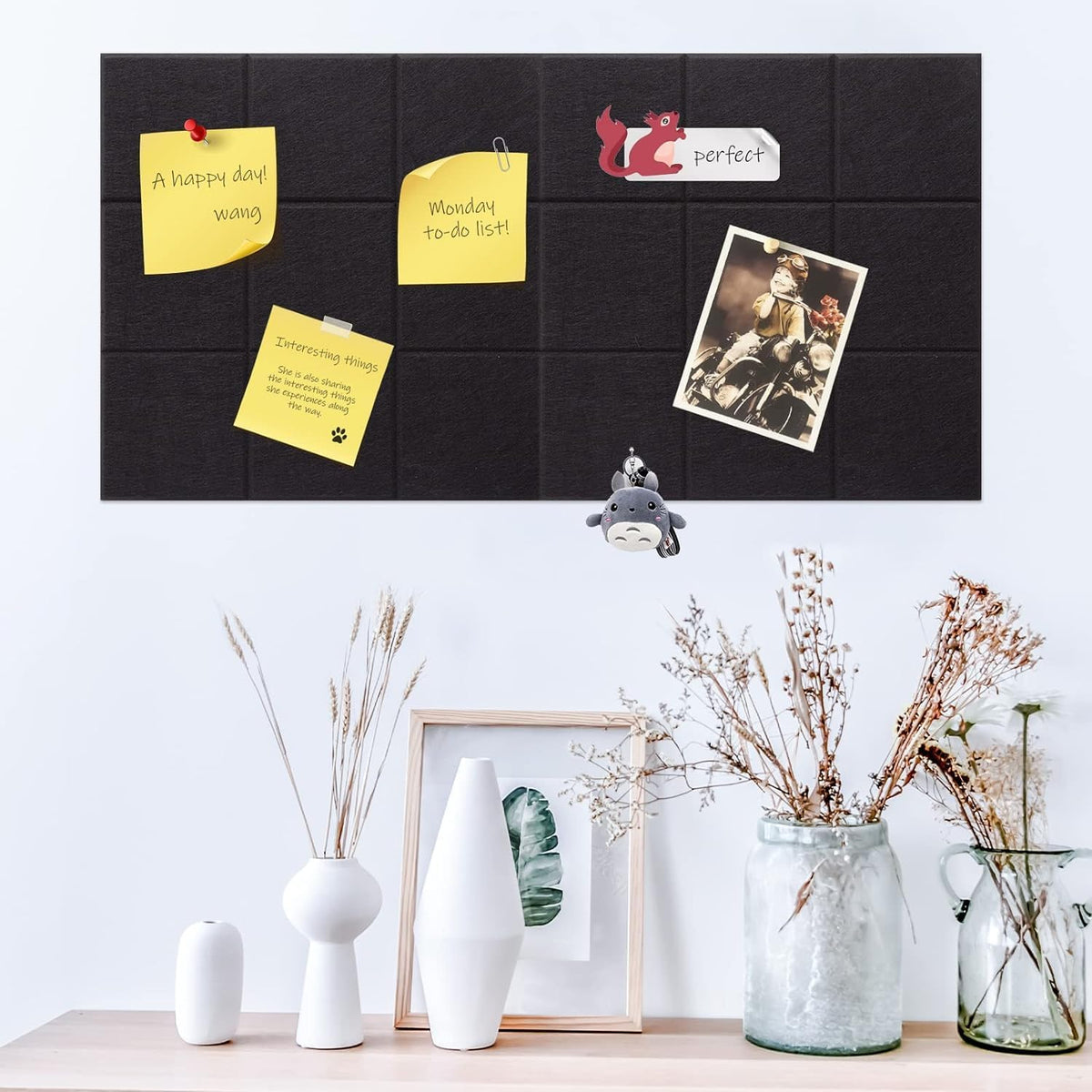 12 Pcs Large 11.8" x 11.8" Felt Bulletin Board for Wall Square Felt...